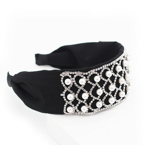 Serre-tête large en perles et strass Kirsten